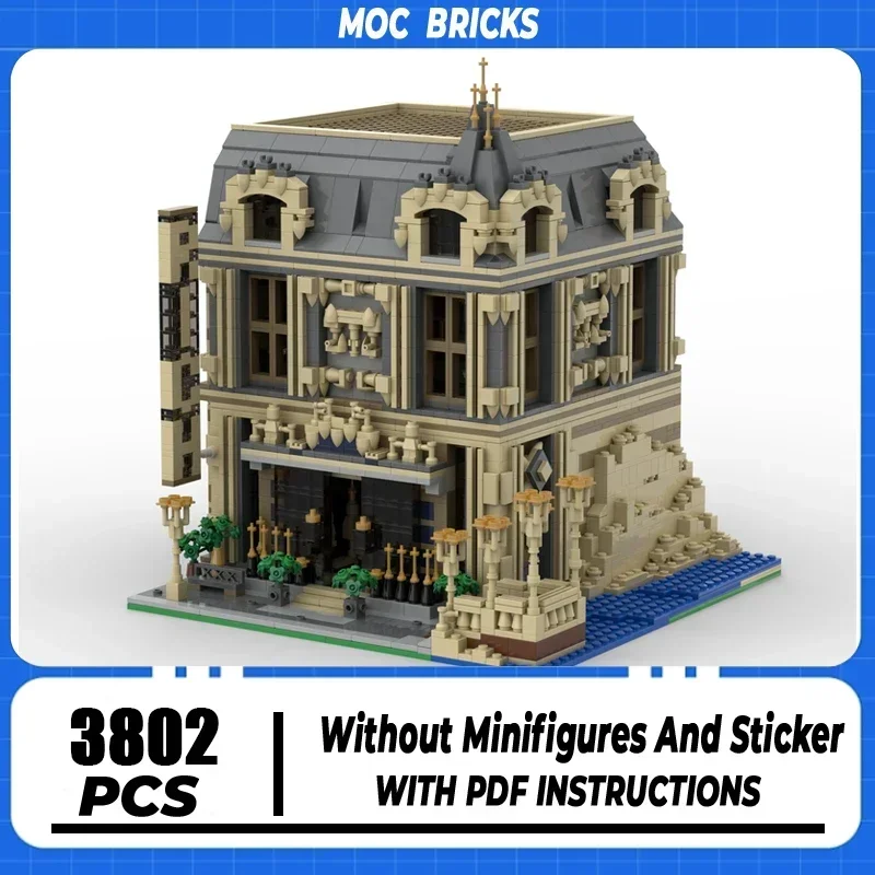 

Moc Building Block Modular Big Ben Lounge Palace Store Model Technology Brick DIY Assembly City Street View Build Toy Gift