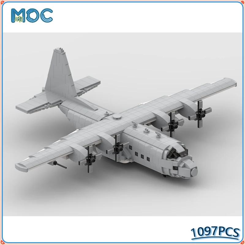 Building Blocks MOC AC-130 U Spooky Mini-Scale Transport Aircraft Fighter Model Creative Idea High-tech Education Toy Gift