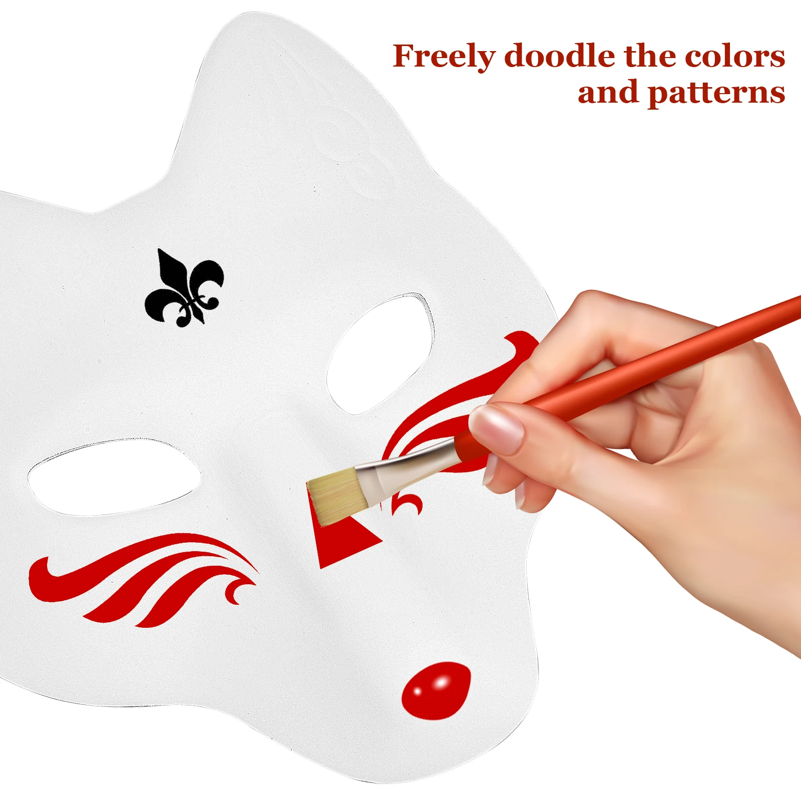 

Fox Mask Blank White DIY Masks for Women Kids Adults Cosplay Face Masks Elastic Band Fits Various Head