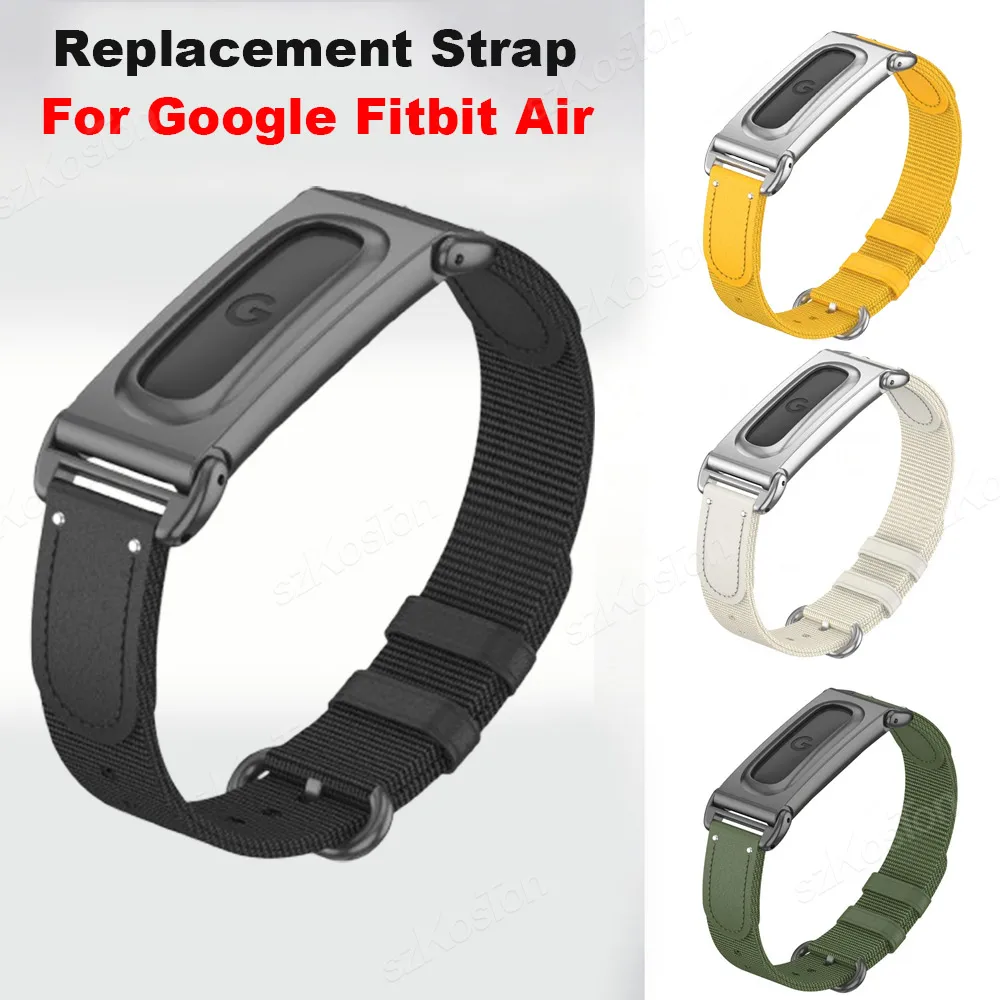 Replacement Wristband For Google Fitbit Air Band Adjustable Metal Frame Watch Strap Breathable Woven  Bracelet Sport Loop