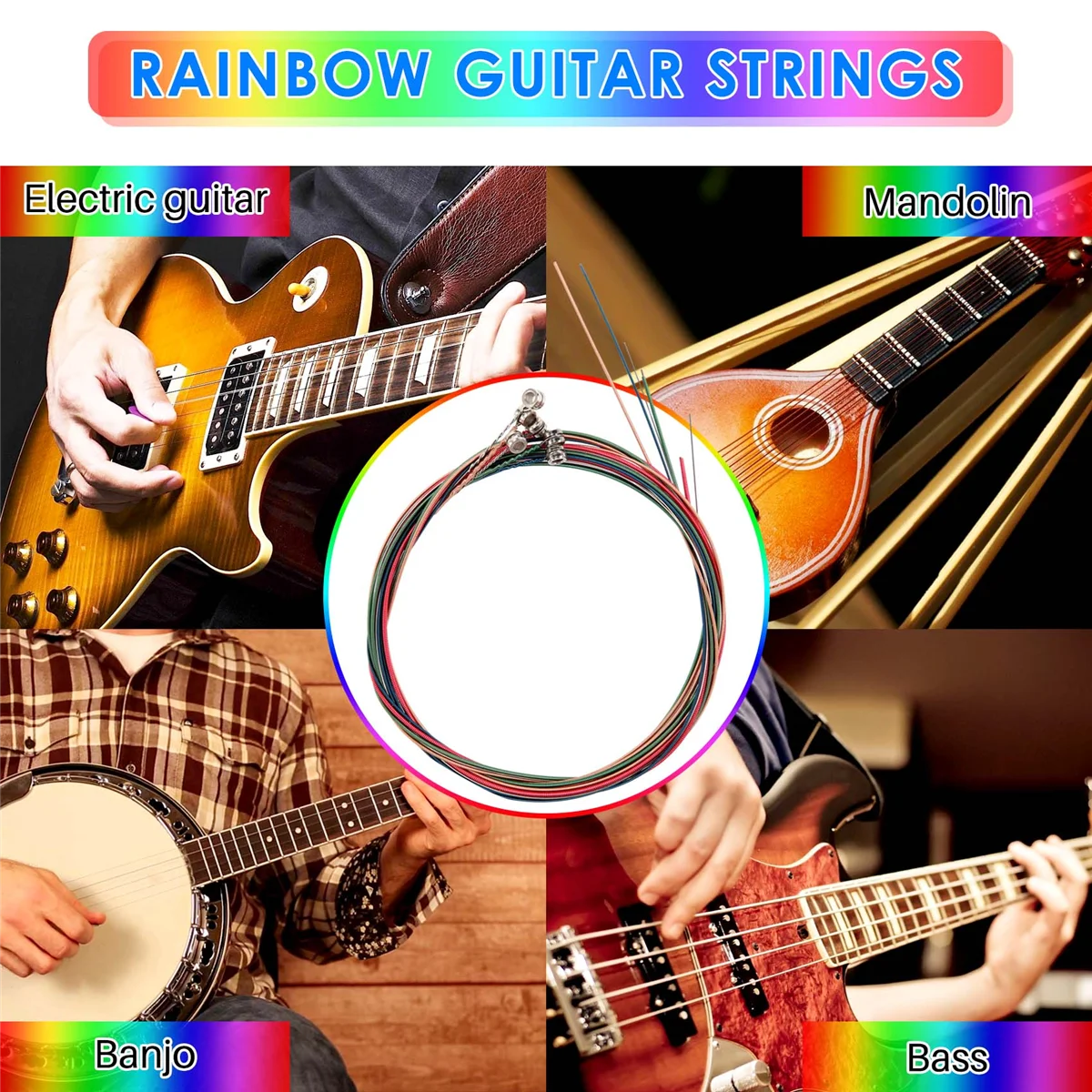 

Guitar String Set Rainbow Colorful Color String for Acoustic Guitar