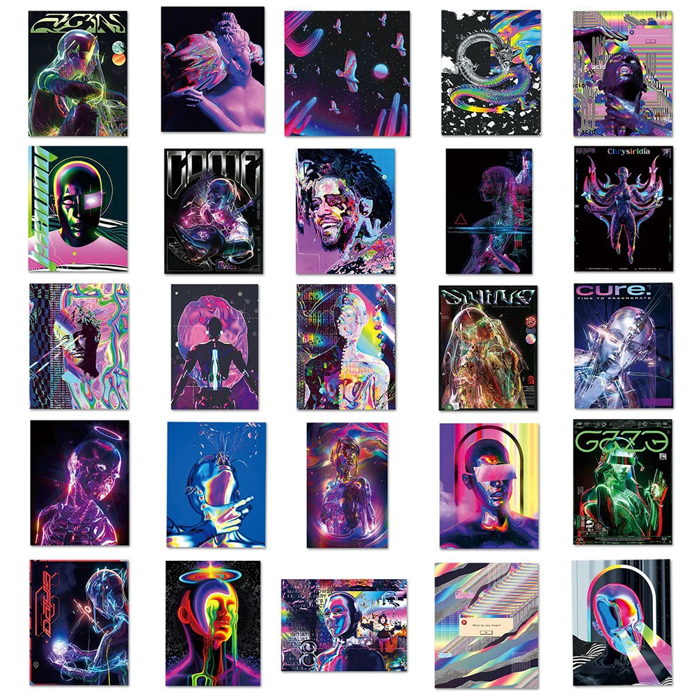 10/30/50pcs Vaporwave Punk Art Graffiti Stickers Aesthetic Cool Decals Waterproof DIY Laptop Phone Luggage Helmet Bike Kids Toy