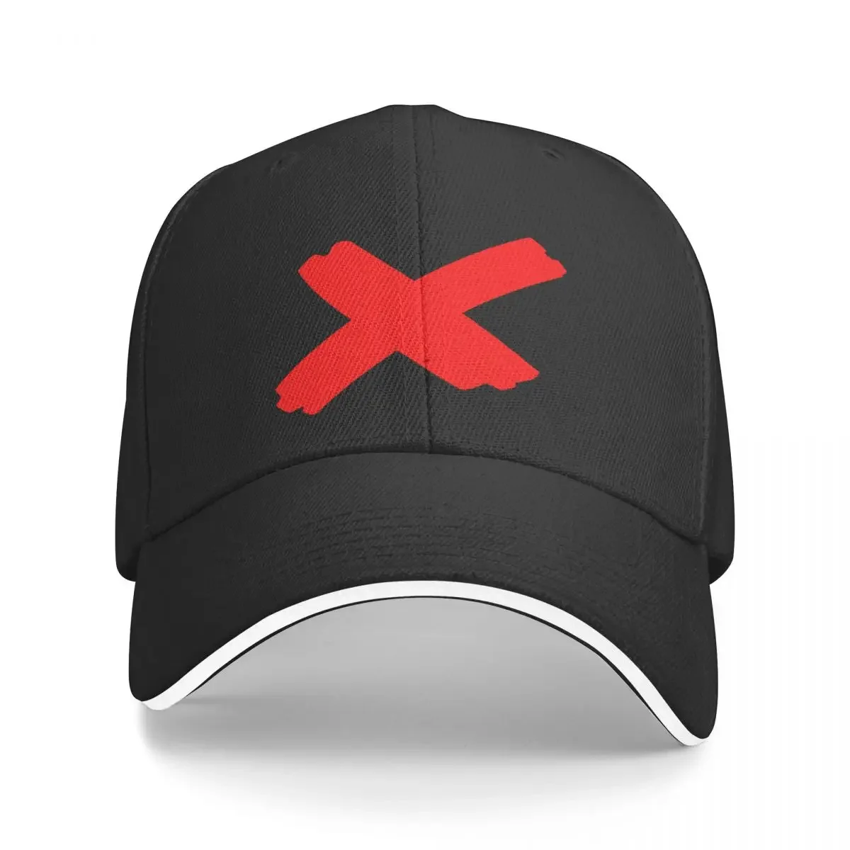 

New Red X Mark Baseball Cap Sun Hat For Children black Vintage Visor Cap Women's Men's