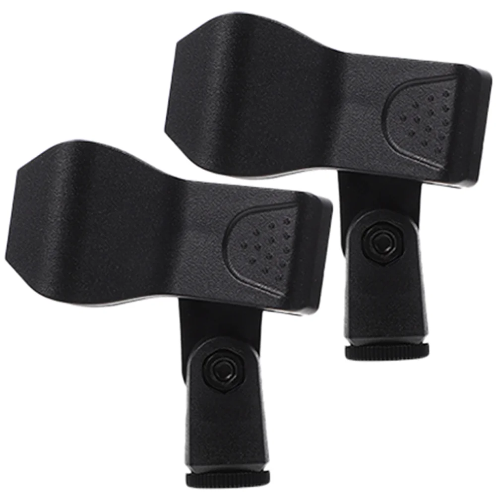 

2 Pcs Microphone Clip Holder Microphones Pick Mount Lapel Clamp Univeral Clips Round