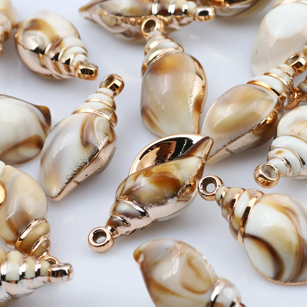 Shell Conch Shape Acrylic Pendant Beads Loose Beads For Jewelry Making Diy Handmade Keychain Earrings Necklace Bracelet Supplies