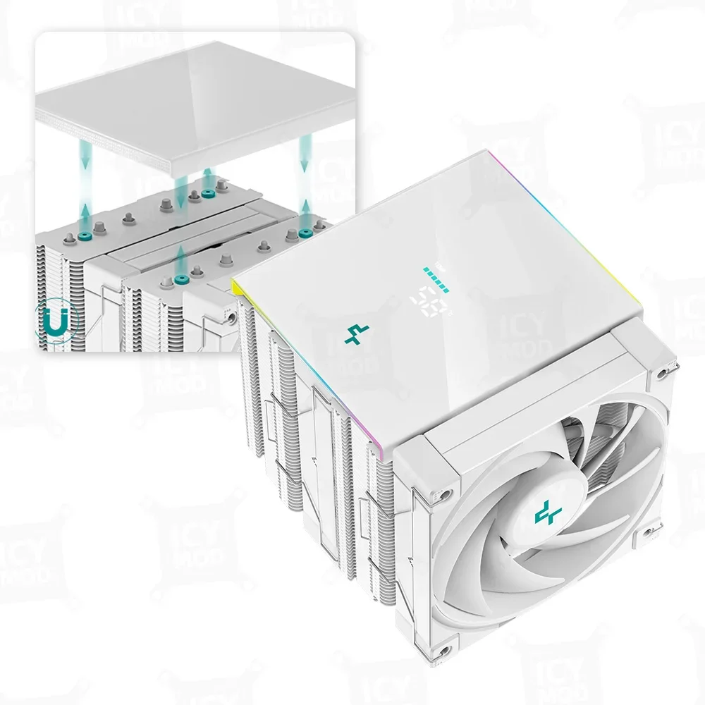 DeepCool-enfriador de CPU AK620 Digital para AM5, 1850 RPM, PWM, pantalla en tiempo Real, Enfriador de aire de CPU con 6 tubos de calor, refrigeración de Chip