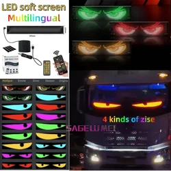Car Truck Devil's Eye Signs Light Multilingual Car LED Matrix Pixel Panel Scrolling Advertising 5V USB Smart App Remote Control