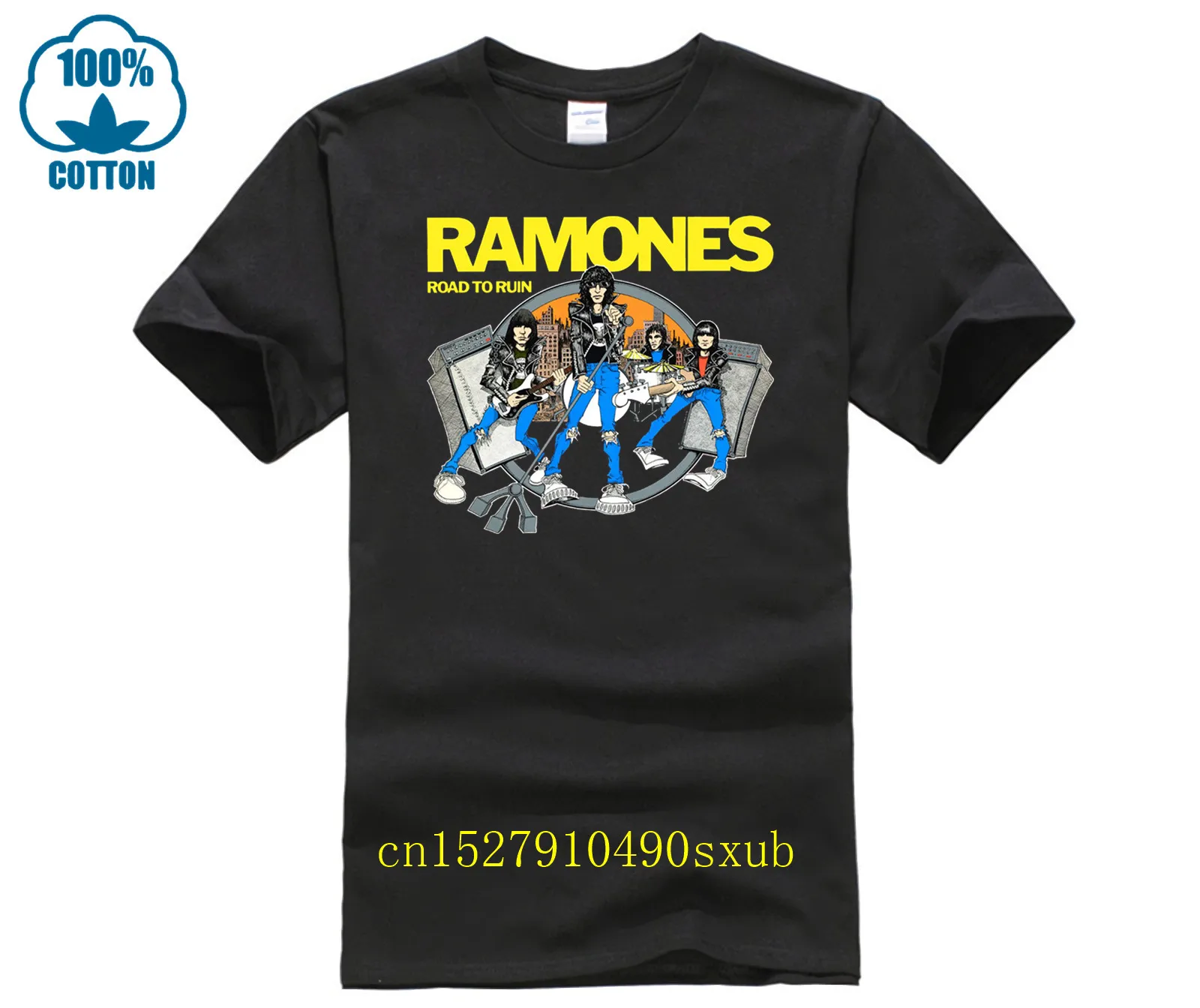 GILDAN casual t-shirt Men\'s Ramones New Fashion 2017 Brandfashion Print Slim Fit T Shirt O Neck Top Quality COTTON Tops Tees