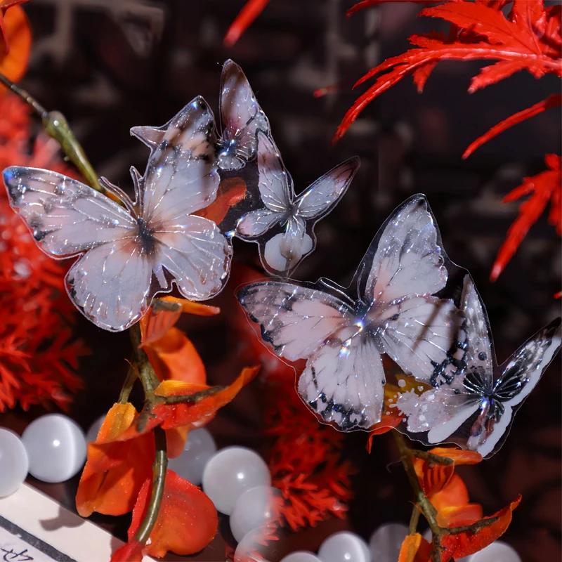

Red Mowui Butterfly Washi PET Tape Shiny