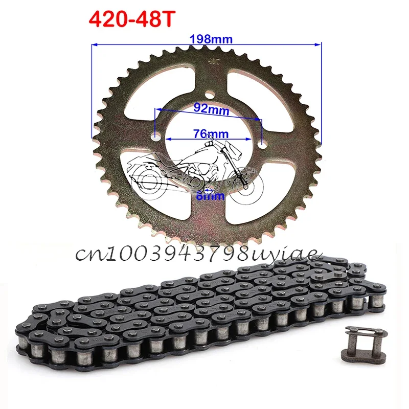 420 Chain 140 Links 35T/37T/39T/41T/43T/45T/48T Motorcycle Sprockets Rear Back Sprocket Cog For 110cc 125cc 140cc Dirt Pit Bike