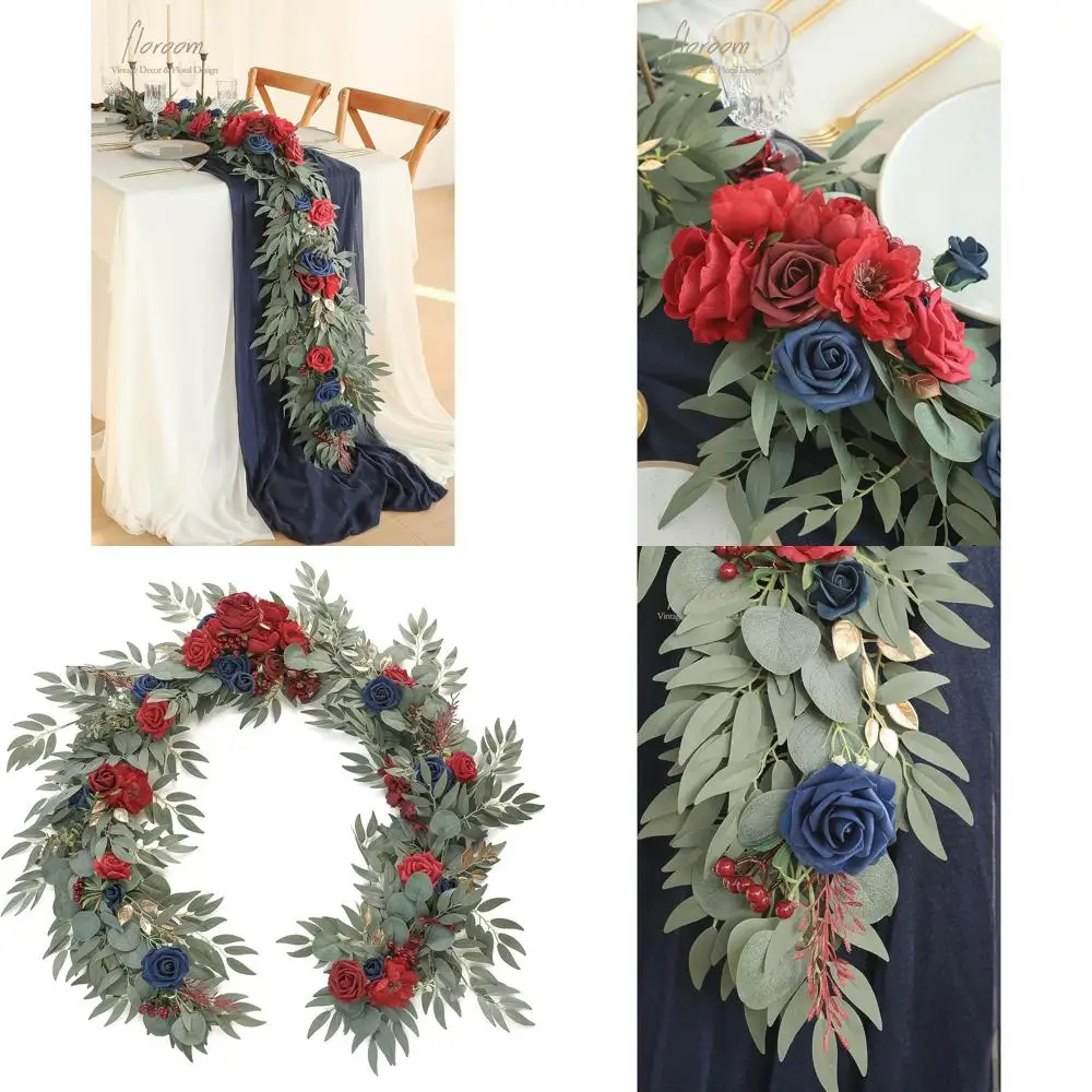 

Искусственная гирлянда из эвкалипта длиной 6 футов с цветами и зеленью, идеально подходит для свадеб, вечеринок и декораций.