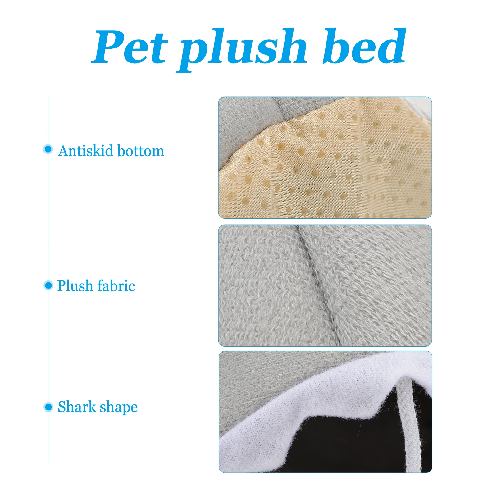 

Nest Bed For Dogs Pet Bed House Cats Shark Design Soft Warm Cozy House Small Animal Sleeping Den Grey Size S