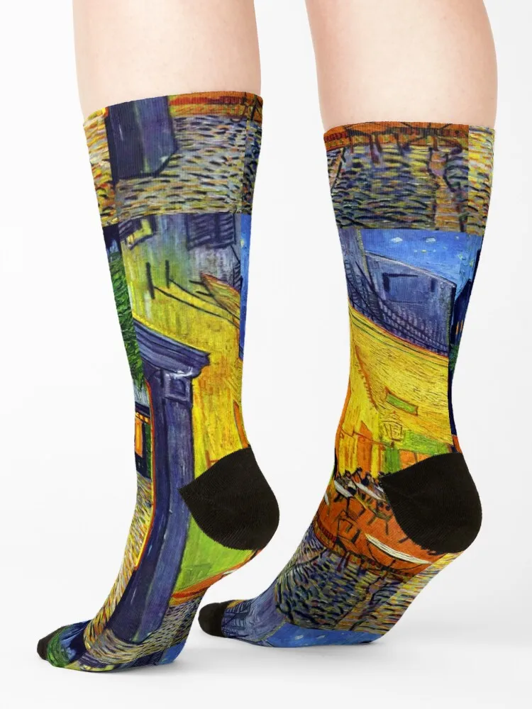 Cafe Terrace at Night - Van Gogh Socks hiking moving stockings kawaii Thermal man winter Socks For Women Men's