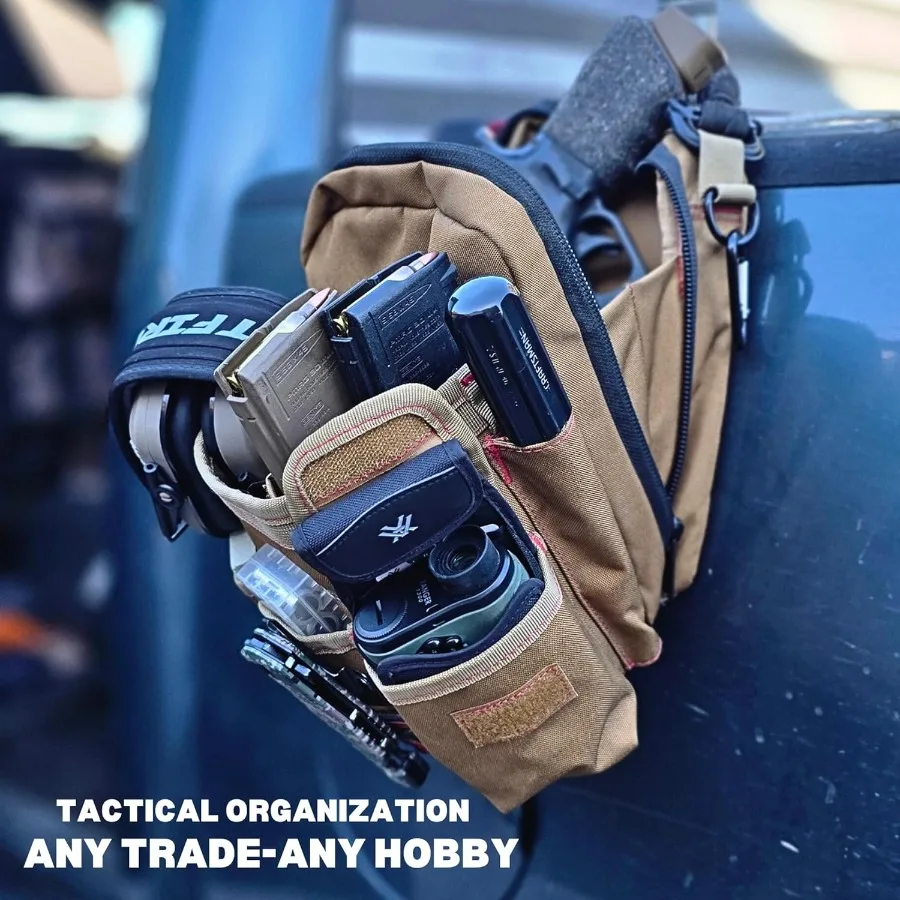 منظم حقيبة الأدوات المغناطيسية اليد الثالثة - حقيبة أدوات مدعومة بالمعدن لفنينيي الميكانيكا الكهربائيين - أسود مع مغناطيس