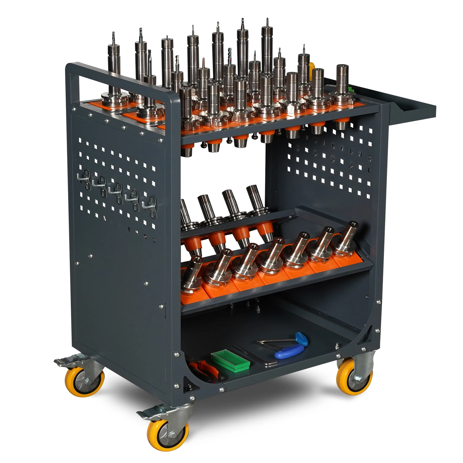 

Heavy CNC Tool Cart CAT40/BT40/NMTB40 CNC Tool Holder - Holds 35 Tool Rack Trok Storage Rack Wheeled Service Cart