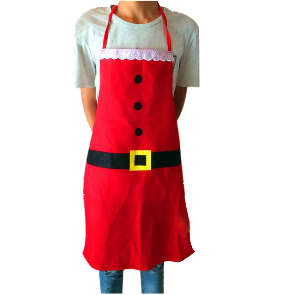 Rode Kerst Halterneck Mouwloos Schort 75x52cm Polyester Nylon Unisex Keuken Chef Kok Beschermende Slijtage Kerst Schort
