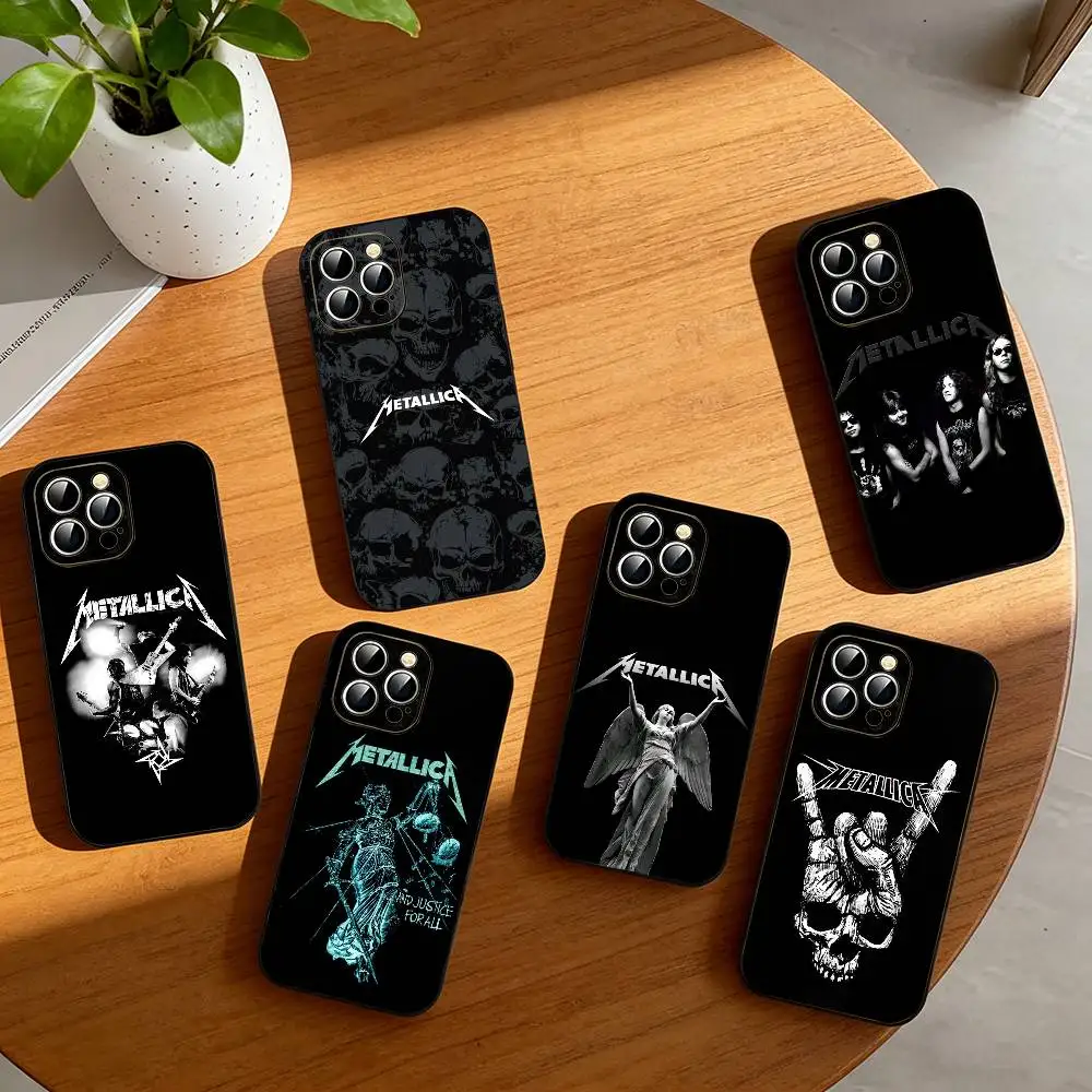 

Metallica Band Phone Case For iPhone 17,16,15,14,13,12,11 Plus,Pro Max,XS,Soft Silicone Black Cover