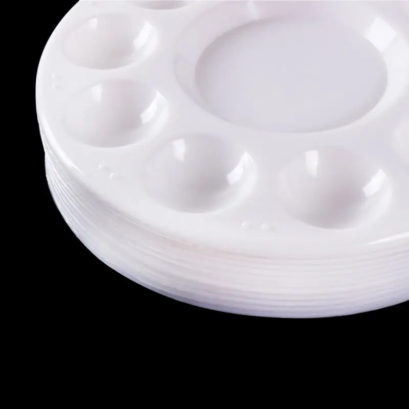 Round Paint Handheld Plasitc 11 Paints Wells for Kids Artists