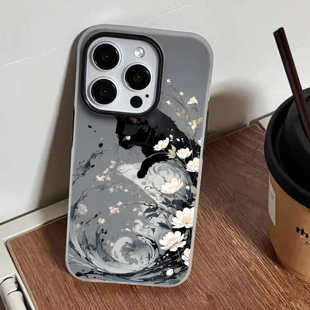 Für iPhone 17 15 16 14 Pro Max Hülle Plus Künstlerische Wellen-Katzen-Abdeckung Für iPhone 13 11 12 ProMax XS XR 7 8 Plus Bonbonfarbene Hüllen – Detail 9