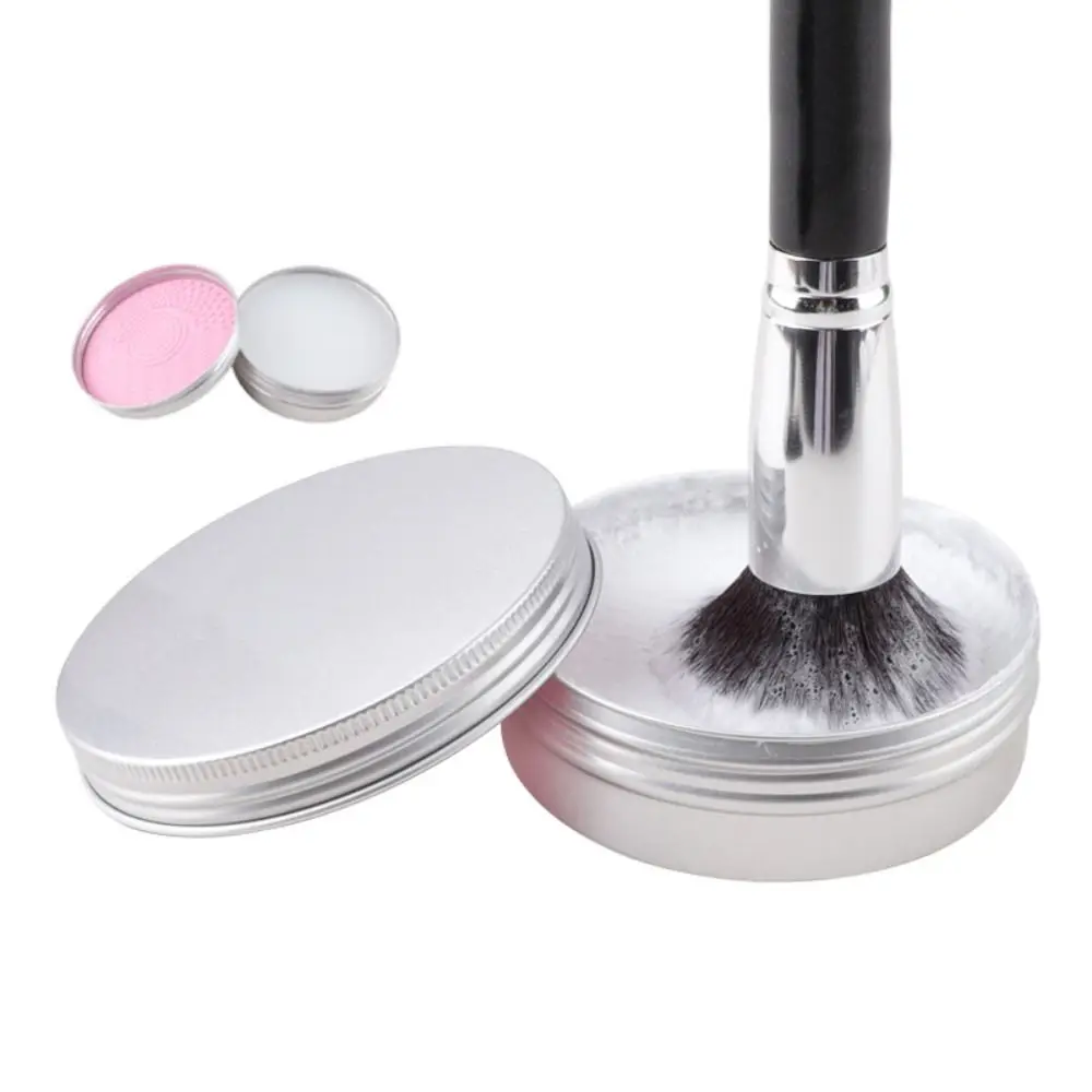 50g 100g Make-up Pinsel reiniger Seife Schwamm Pulver Entferner Seife Silikon bürste Reinigungs matte Pfirsich geschmack mit Pinsel Reinigungs pad