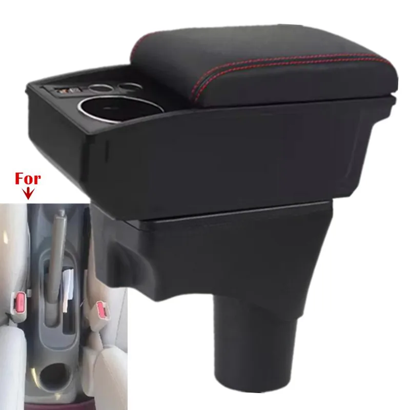 For Nissan Sunny Armrest Box For Nissan March Micra K13 Car Armrest double-layer Storage box cup holder Retrofit Car Accessories