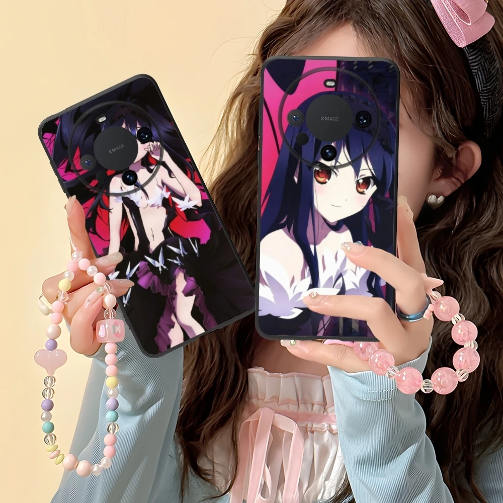 Accel World Kuroyukihime Mobile Cell Phone Case for Huawei Mate 60 50 40 30 20 10 Pro Plus Lite E 5G Black Phone Cover Shell