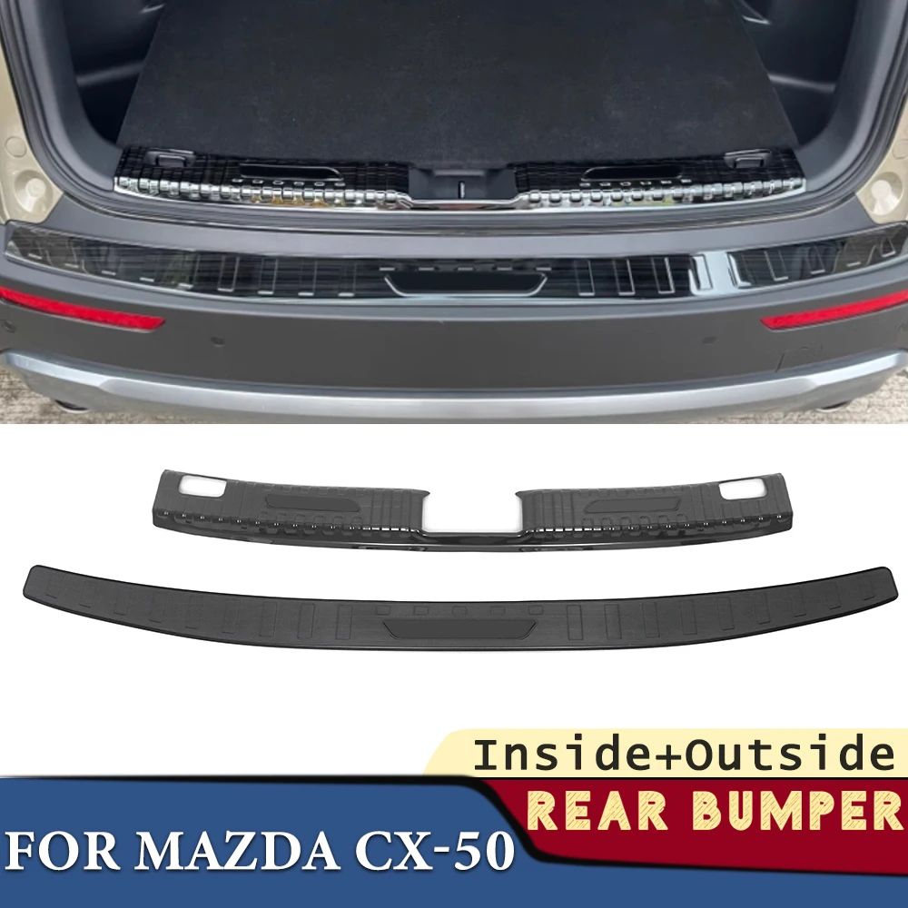 

Бампер багажника для Mazda CX-50 2023-2024, автомобильные аксессуары, защита заднего крыла из нержавеющей стали, накладка на порог, наклейка, украшение