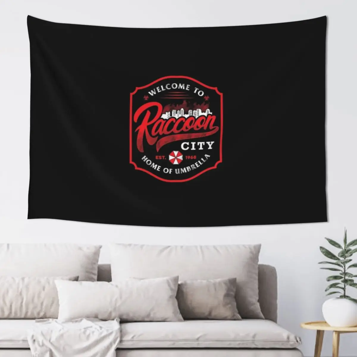 

Welcome to Raccoon City Tapestry Christmas Decoration Wallpaper Bedroom Living Room Decoration Aesthetic Decoration Tapestry