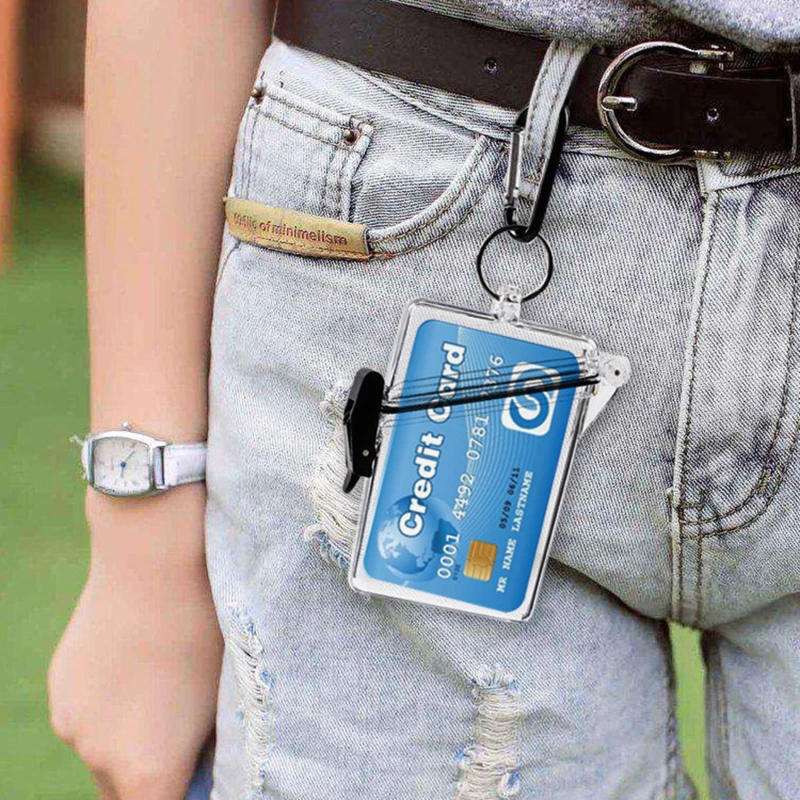 Waterproof Transparent Card Cover Rigid Plastic Bus Card Holder Case Business Credit Cards Bank ID Card Sleeve Protect