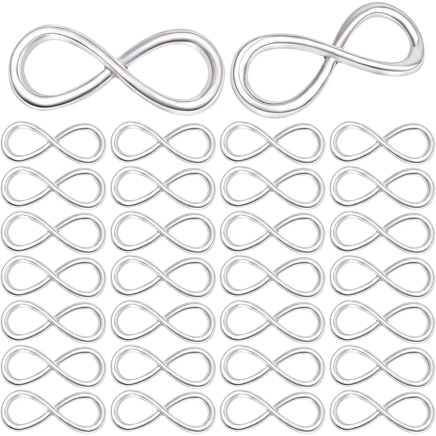 

50 шт., серебряные подвески с символом бесконечности, подвески из сплава «Бесконечность» для DIY, ожерелье, браслет, аксессуары для изготовления ювелирных изделий