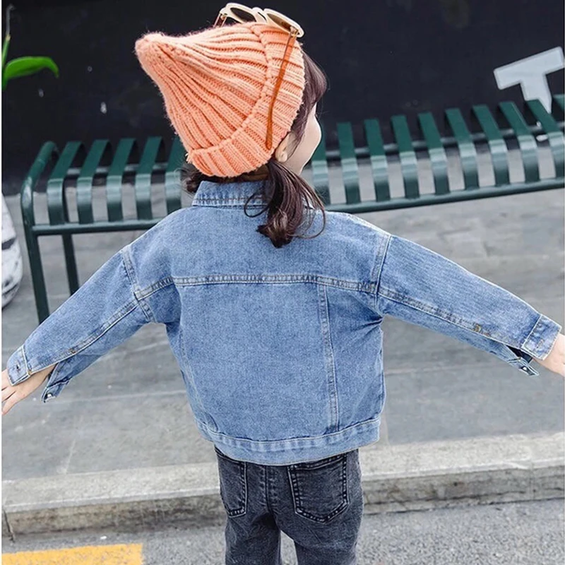 Baby Girls Denim Jacket Spring Autumn Kids Jean Coat For Girls Sweet Little Princess Outerwear Children Clothing 1-10 Years