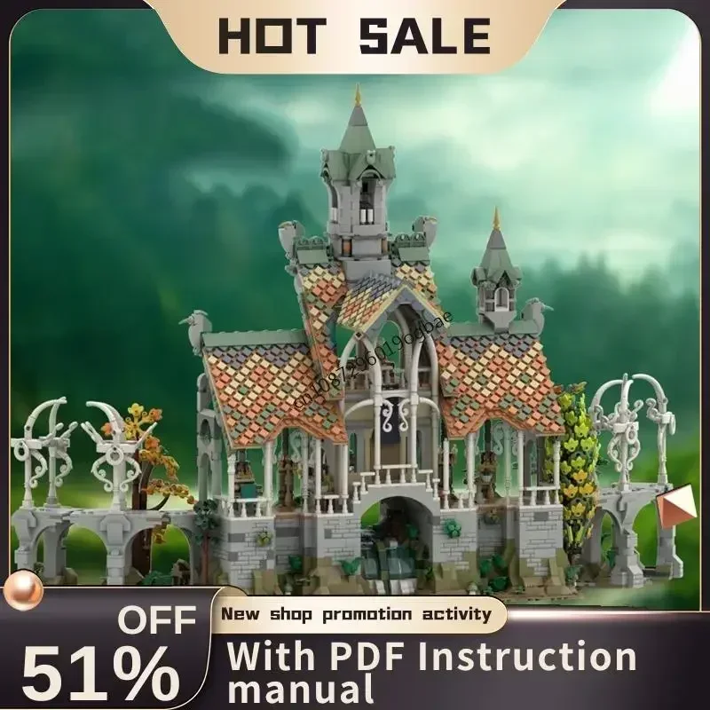 

New 9623Pcs Famous The Rings Movie Series Moc Riven Bridge Model Building Blocks Diy Creative Ideas Kids Toys Birthday Gifts