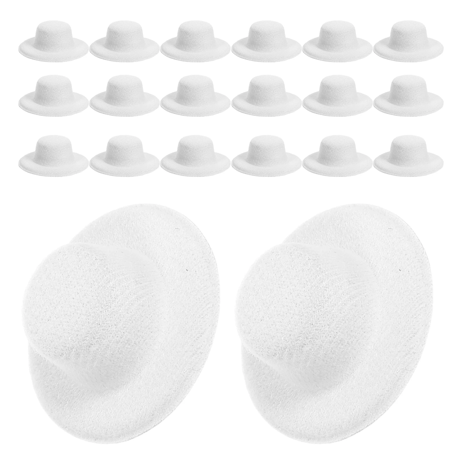 

20pcs Miniature Decor Hats Hats for Crafts Soft Brushed Fabric Black Formal Decorative Accessories Child