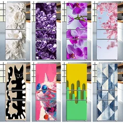INS Floral Still Life Art Mural Refrigerator Door Sticker Removable Rose Flower Kitchen Waterproof Freezer Cabinet Wallpaper