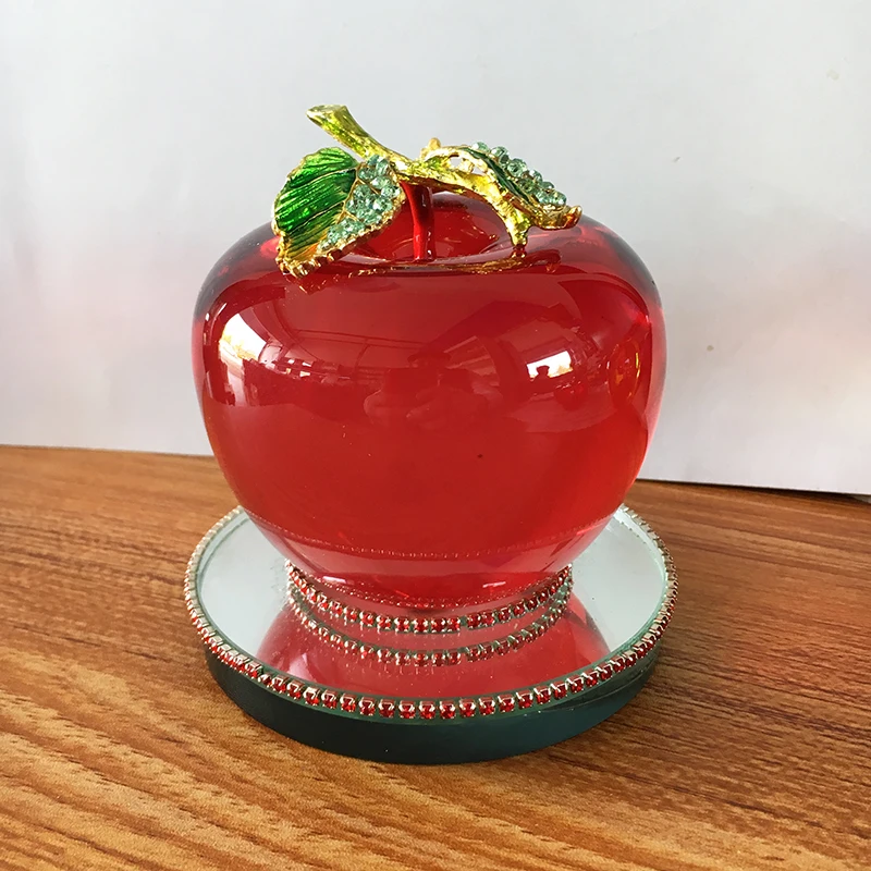 Great Gift for Gifts, Large Size Hardbound Crystal Apple Ornament