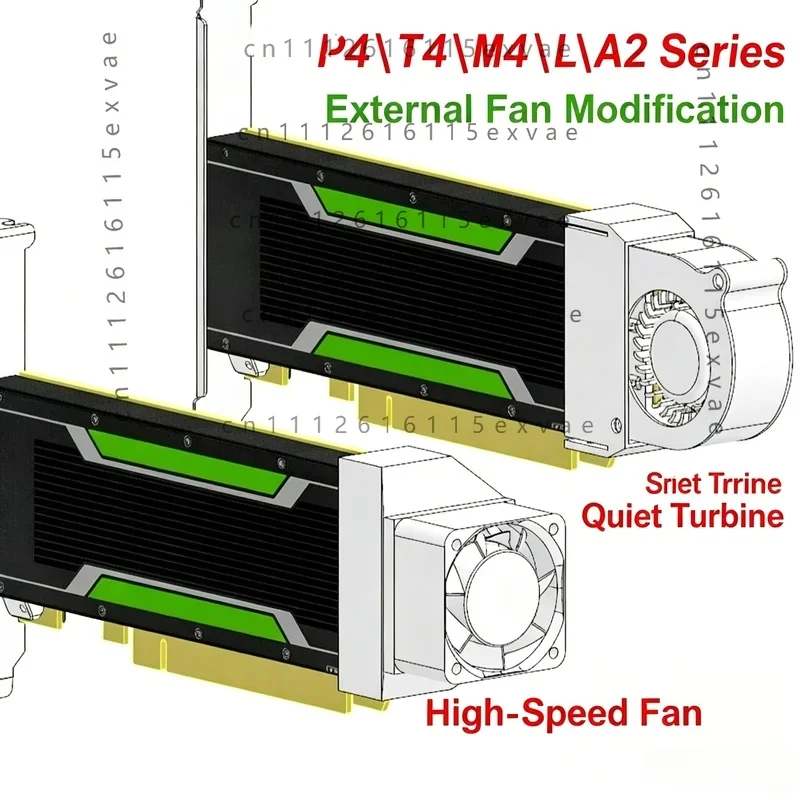 Universal Turbo High‑Speed Fan Heatsink FOR NVIDIA Tesla P4 T4 M4 L4 A2 Graphics Card, Mini 4‑Pin Connector