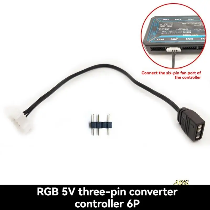 5V 3-Pin To 6 Pin Cable For Coolmoon Fan Controller For Coolmoon Fan Controller Adaptor Connector