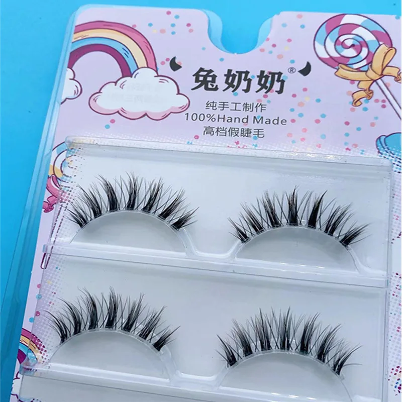 3 Pairs  Of Makeup Thick False Eyelashes Single Cluster Segmented Little Devil EyelashExtension Supplies