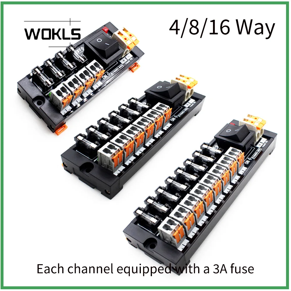 4–16 Channel DC Fuse Power Distribution Module, Output Splitter Expansion Board for CCTV and Surveillance Power Supply Systems