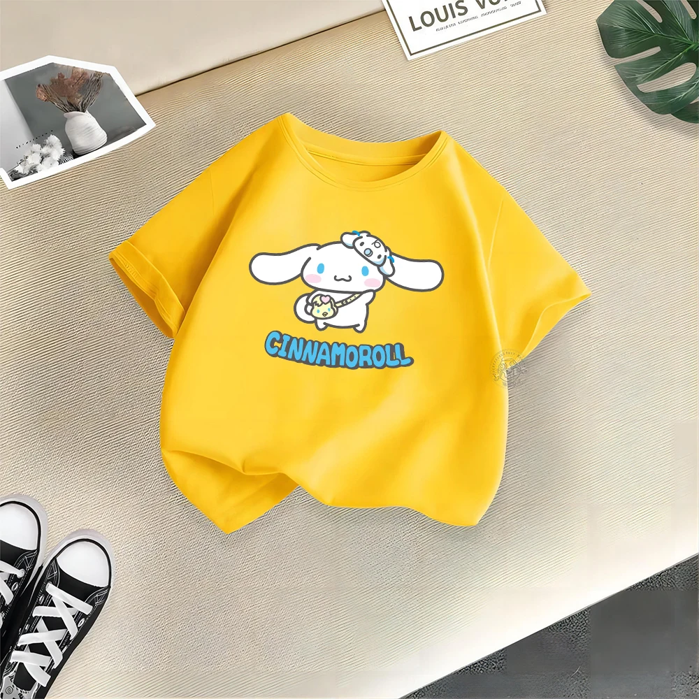 Yugui Dog Children's Short Sleeve T-shirt for Boys and Girls Summer 2024 New Girl Baby Pure Cotton Girl Half Sleeve Cartoon Top