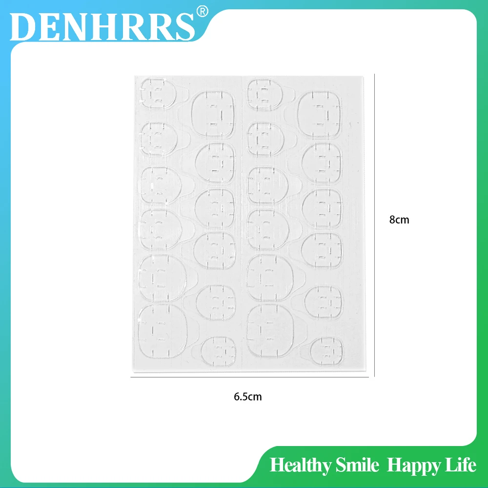 50 ورقة 24 قطعة/ورقة مزدوجة الوجهين أظافر صناعية الفن لاصق الشريط الغراء هلام واضح علامات التبويب مقاوم للماء مسمار