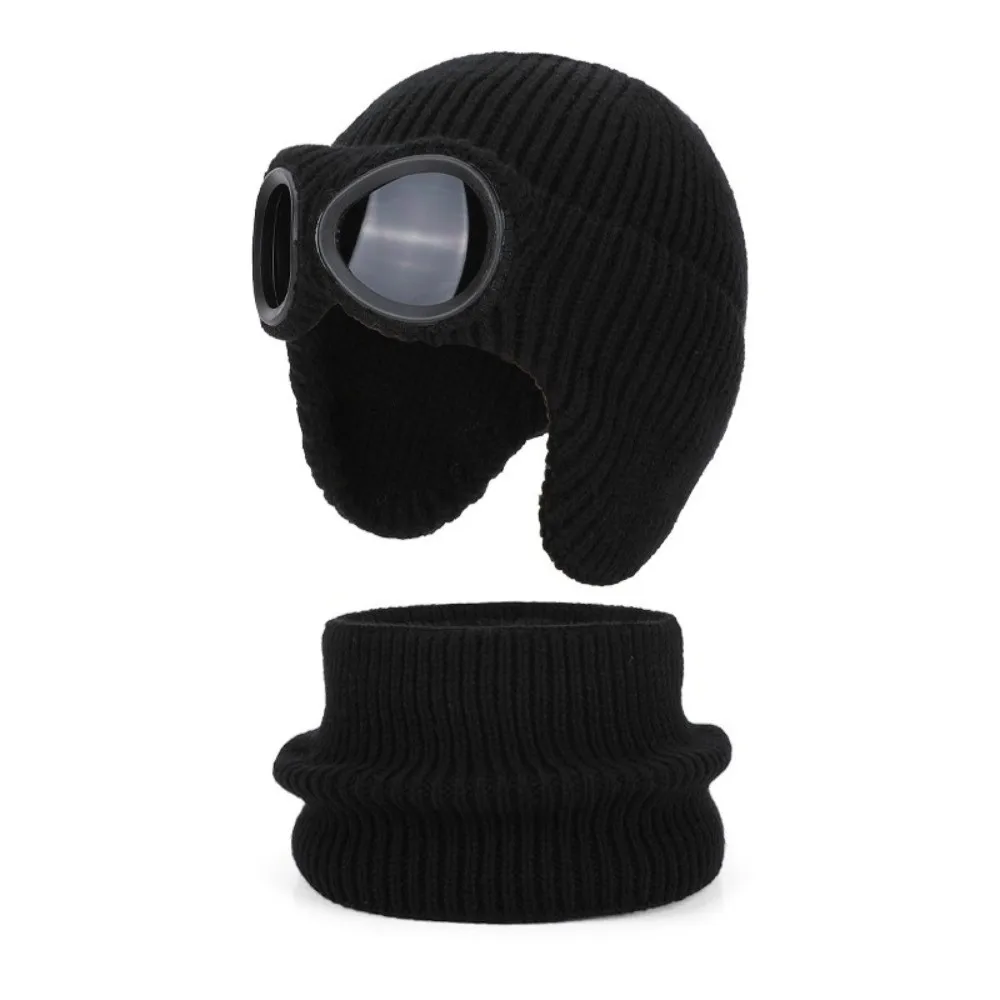 conjunto-de-2-pecas-gorro-e-cachecol-de-inverno-moderno-para-esqui-com-forro-quente-Oculos-de-protecao-e-protecao-acolchoada-e-macia-para-as-orelhas