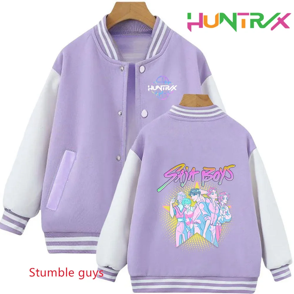 قميص رياضي جديد للأولاد مع طباعة كرتونية Kawaii 3-12 سنة فتاة رداء علوي غير رسمي-K-pop Demon Hunters ملابس البيسبول للأطفال