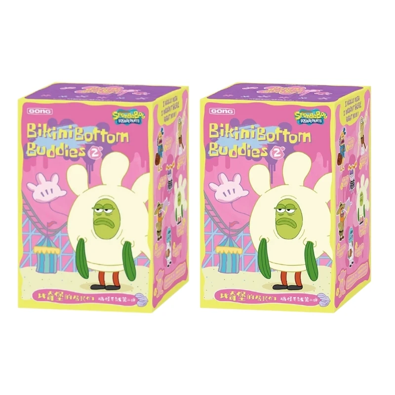POPMART GONG Bikini Bottom Buddies 2 Grappige Pluche Blind Box Schattige Sleutelhanger Figuur Pop Mystery Box Tas Hangertje Speelgoed Cadeau Voor Meisjes