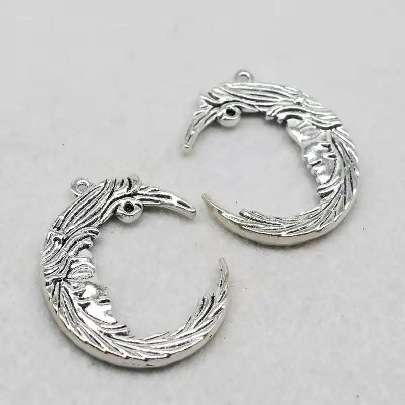 20 pcs Moon Dainty victorian Diy Earring Charms Alloy Necklace Pendant Finding Jewelry Making Steampunk Anklets Witch