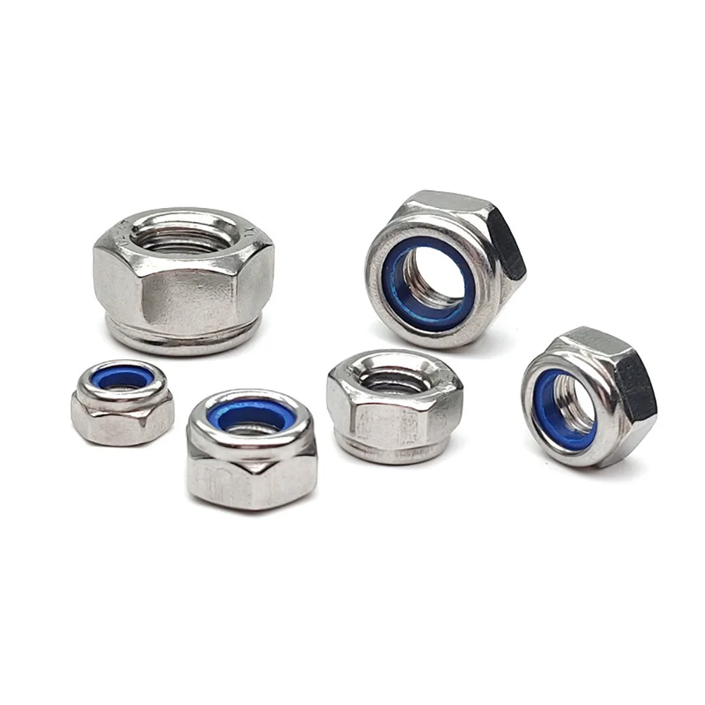 4#-40 6#-32 8#-32 10#-24 1/4-20 5/16-18 3/8-16 US Standard Coarse Fine Thread 304 Stainless Steel Nylon Insert Lock Hex Nut