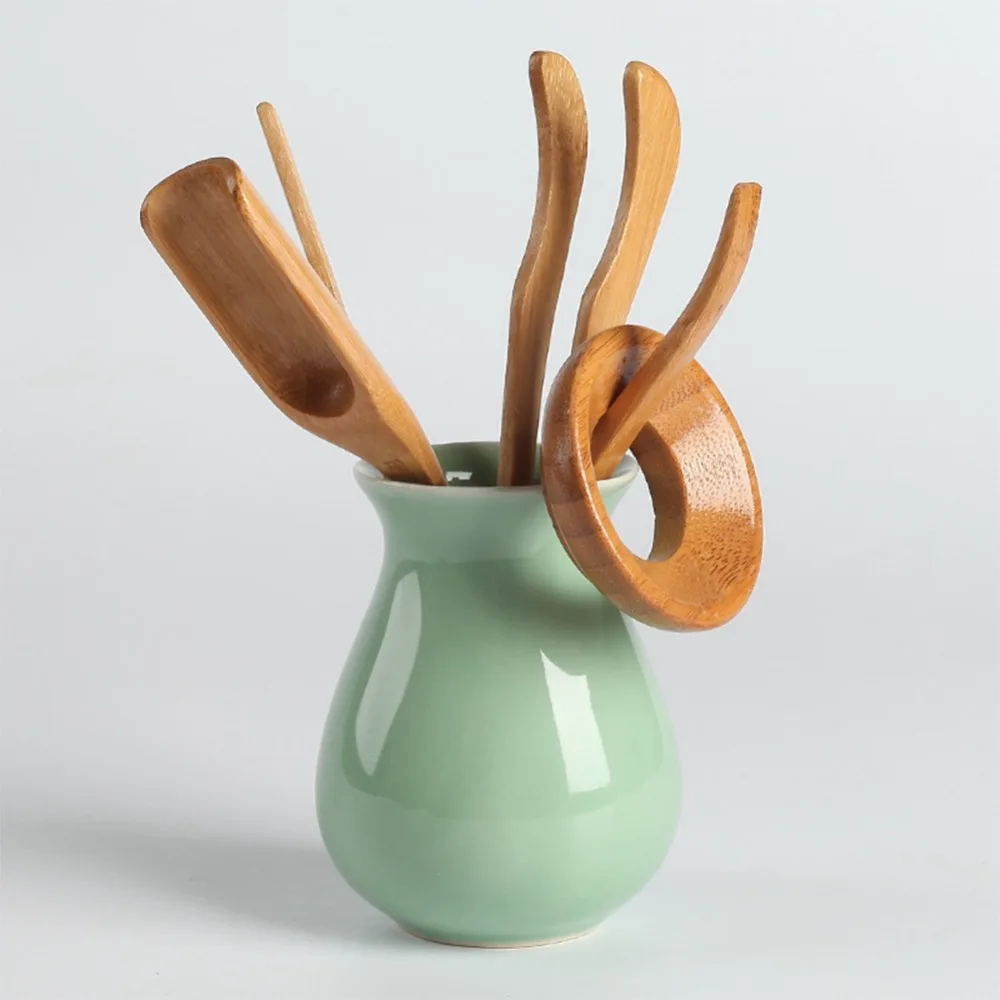 5 pcs set Bamboo Material Gongfu Tea Set Portable Tools Complete Kit Tea Clip Tea Needle Nature Tools Tea Accessories Home Use