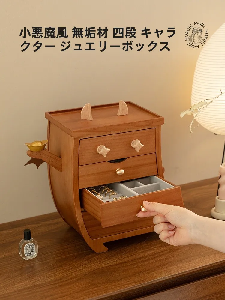 

Exquisite Wooden Cartoon Jewelry Box High End Gold Accories Storage Box Moving Gift for Girlfriend Birthday