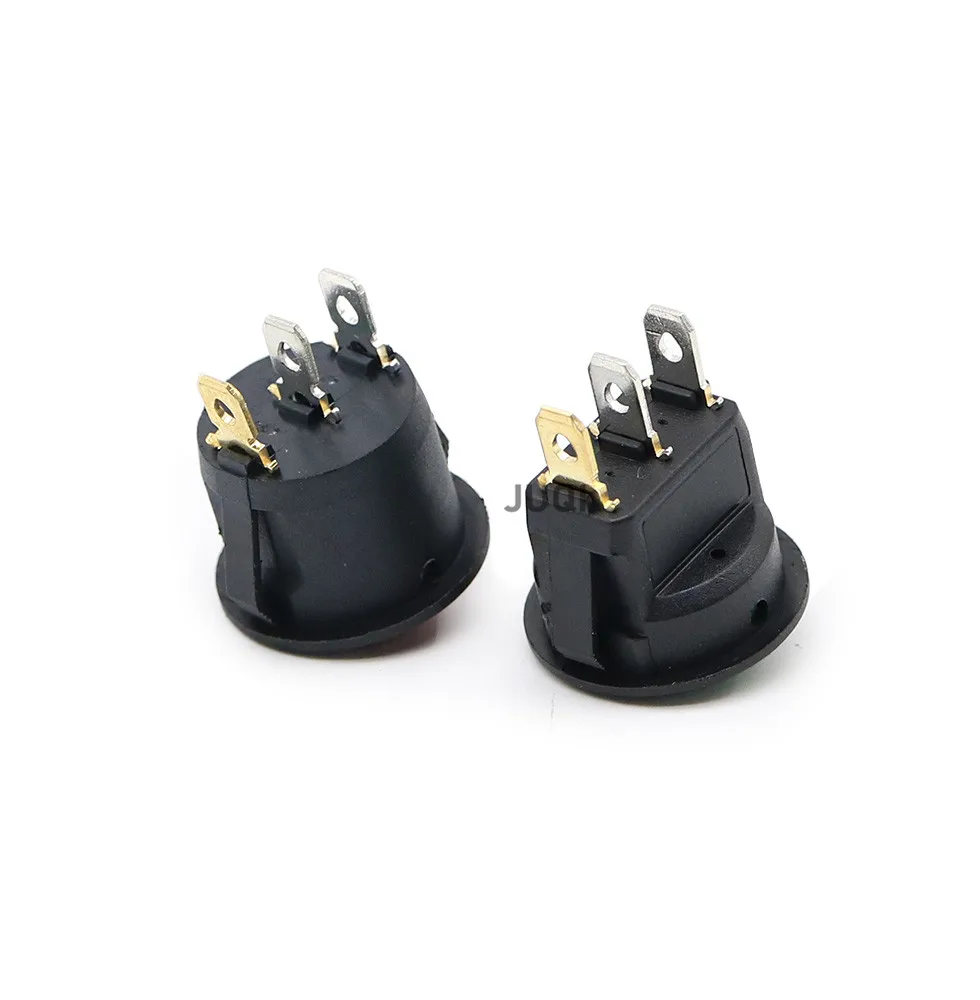 4Pcs 3Pin AUF/OFF Auto 220V/12V Round Rocker Dot Boot LED Licht Kippschalter SPST Licht Schalter YUAN