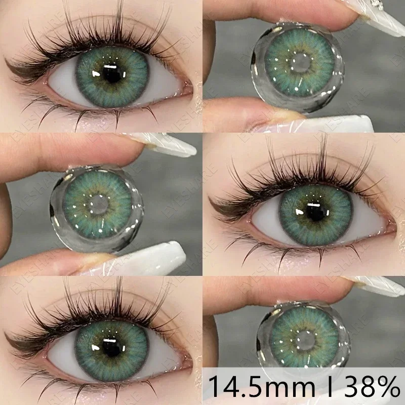 EYESHARE Colored Contacts Lenses With Diopters Prescription Lenses 1Pair ESTONIA-GREEN Myopia Lenses Fashion High Quality Lens